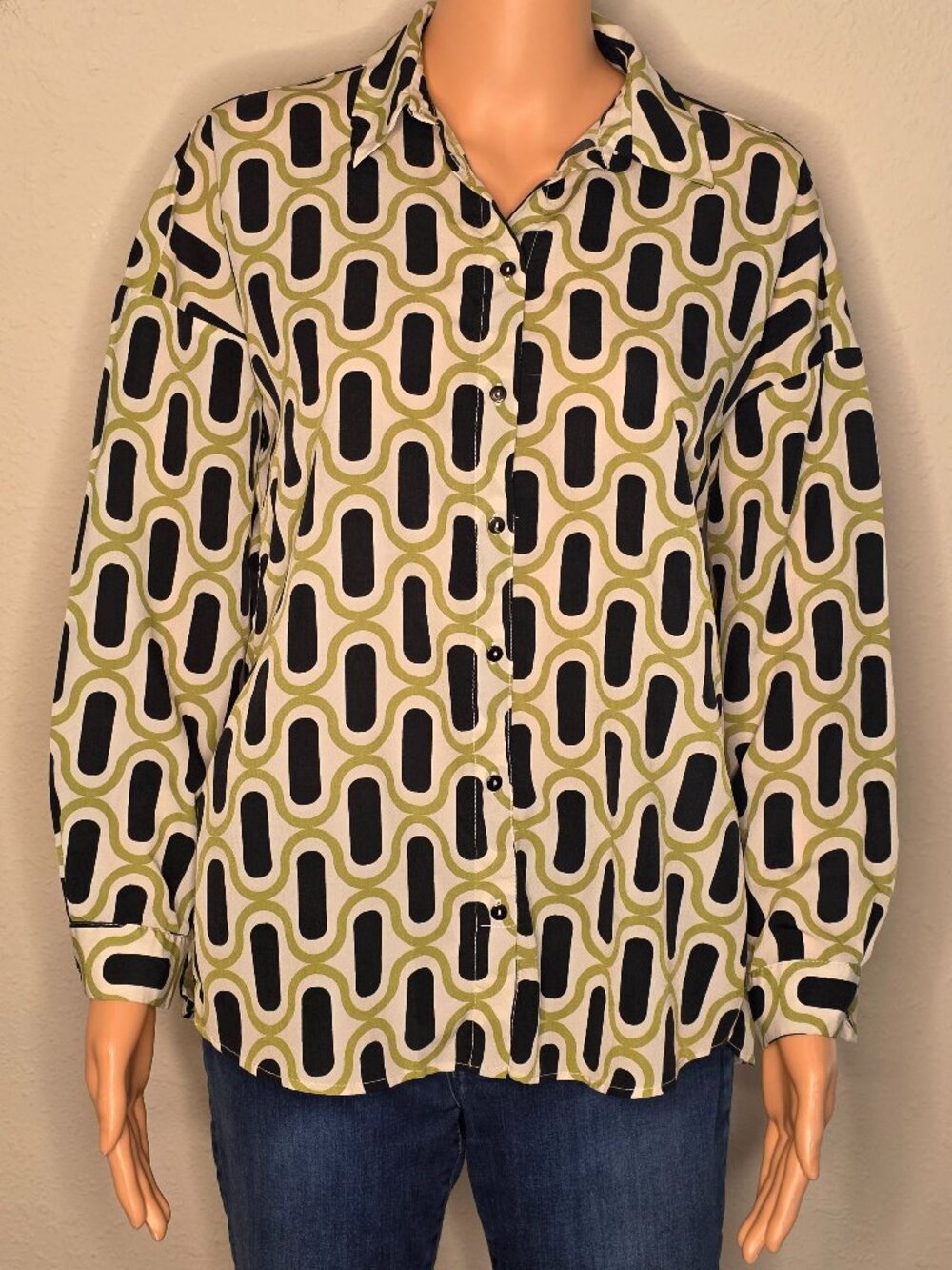 Zara Button Down, Long Sleeve Blouse, Size XS